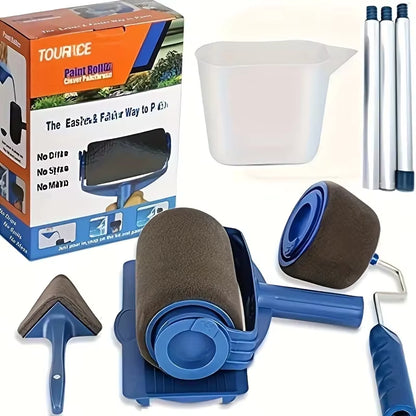 5-Piece Set Multifunctional Paint Roller Angle Brush Handle Tool Wall Paint Roller DIY Household Easy-To-Operate Paint Brush
